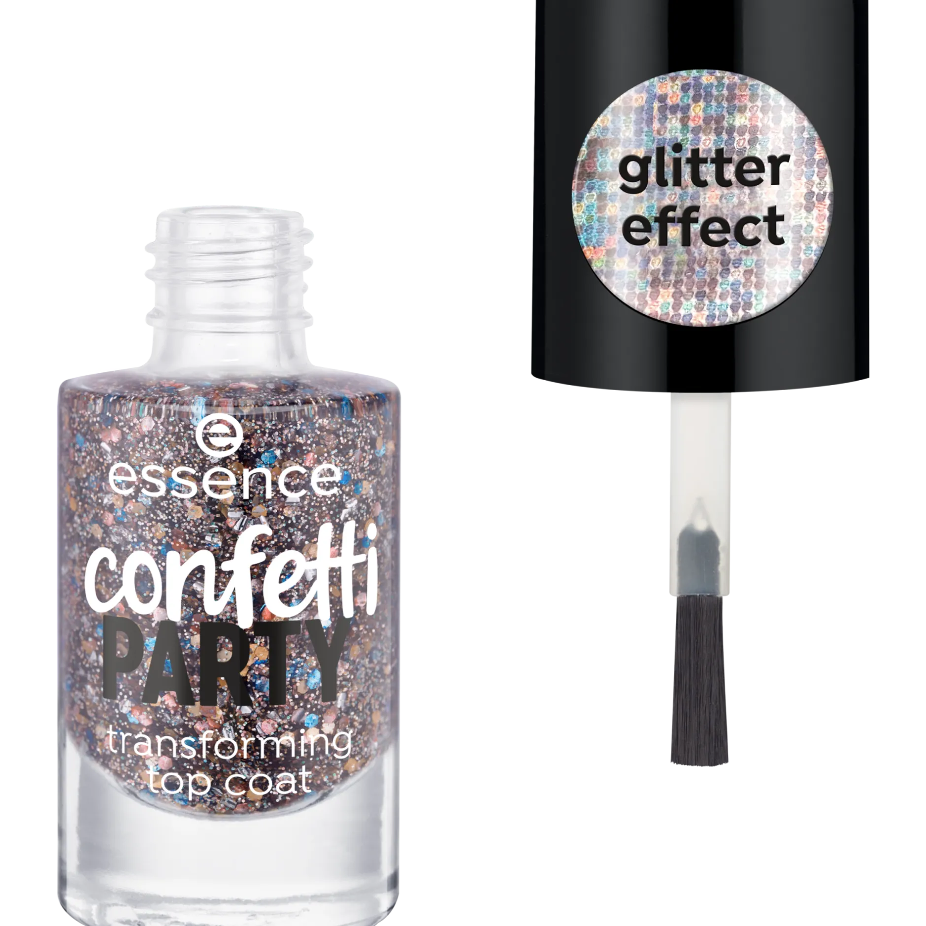 Top- En Basecoat^essence confetti PARTY transformerende topcoat -