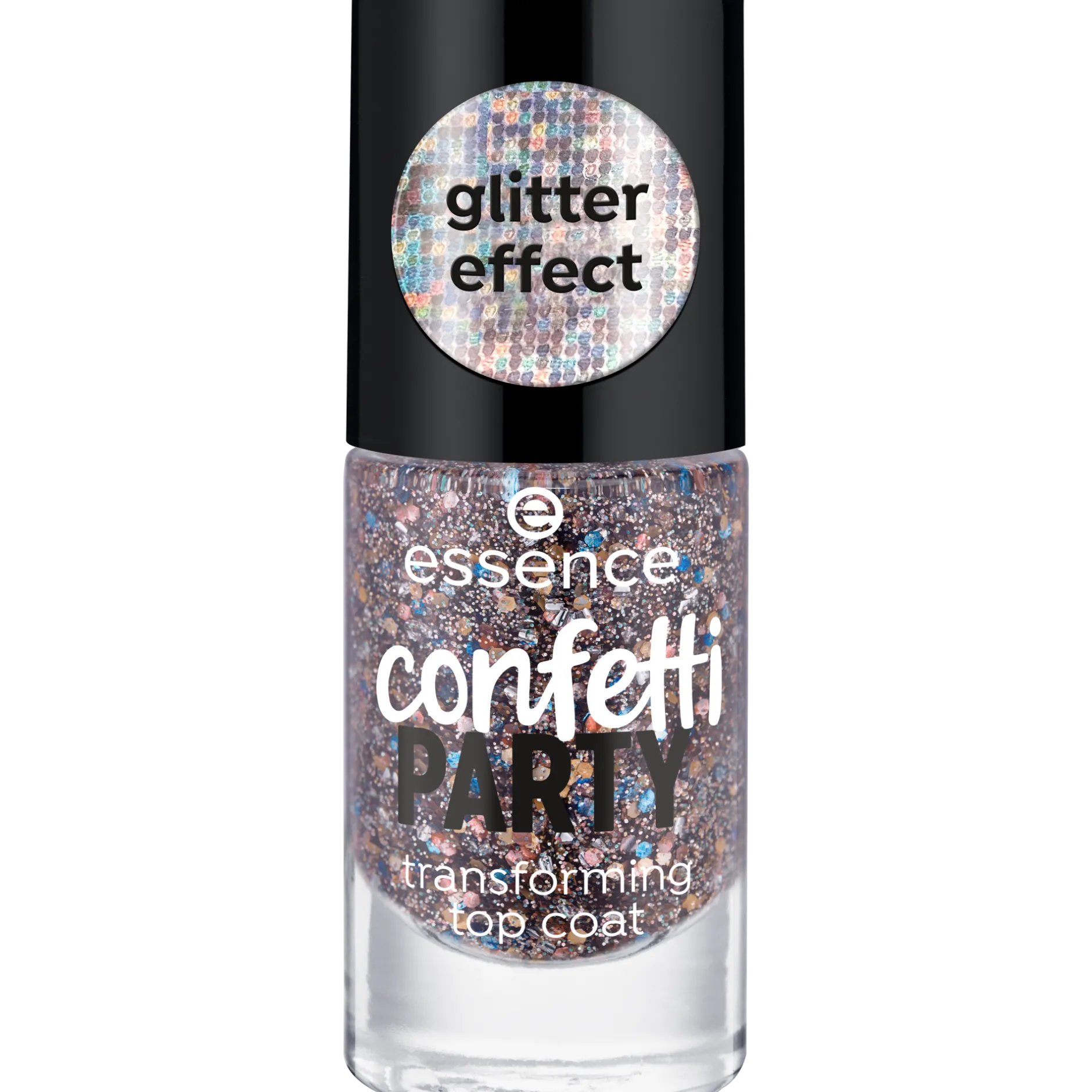 Top- En Basecoat^essence confetti PARTY transformerende topcoat -
