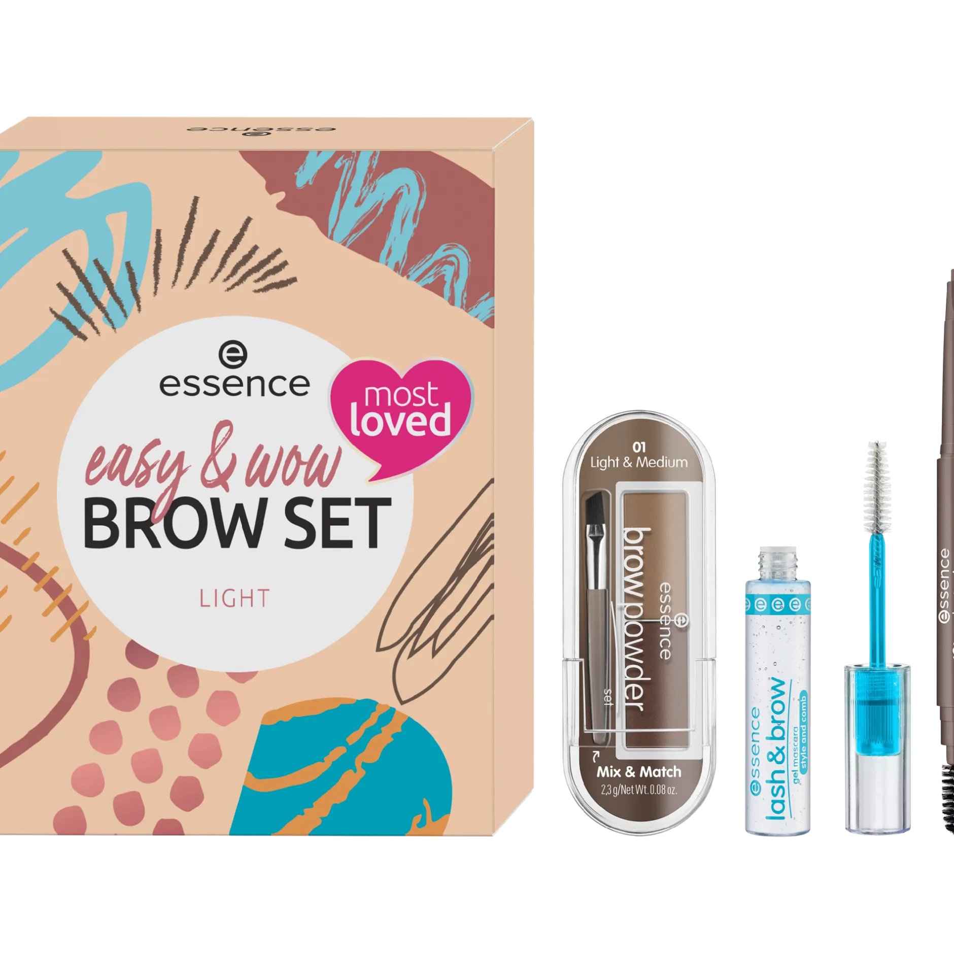 Wenkbrauwen^essence easy & WOW brow set light -