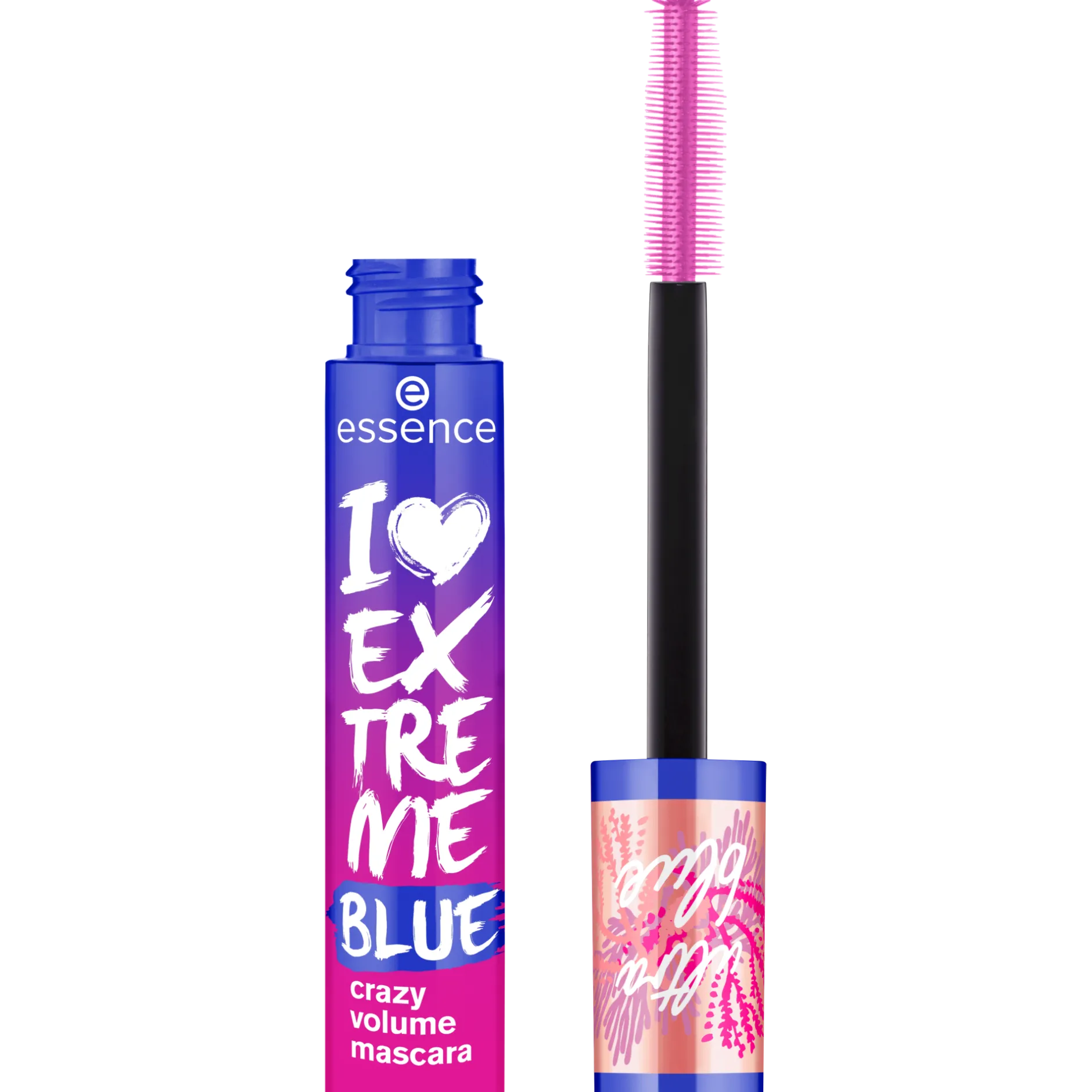 Mascara^essence live LIFE in CORAL I LOVE EXTREME BLUE crazy volume mascara