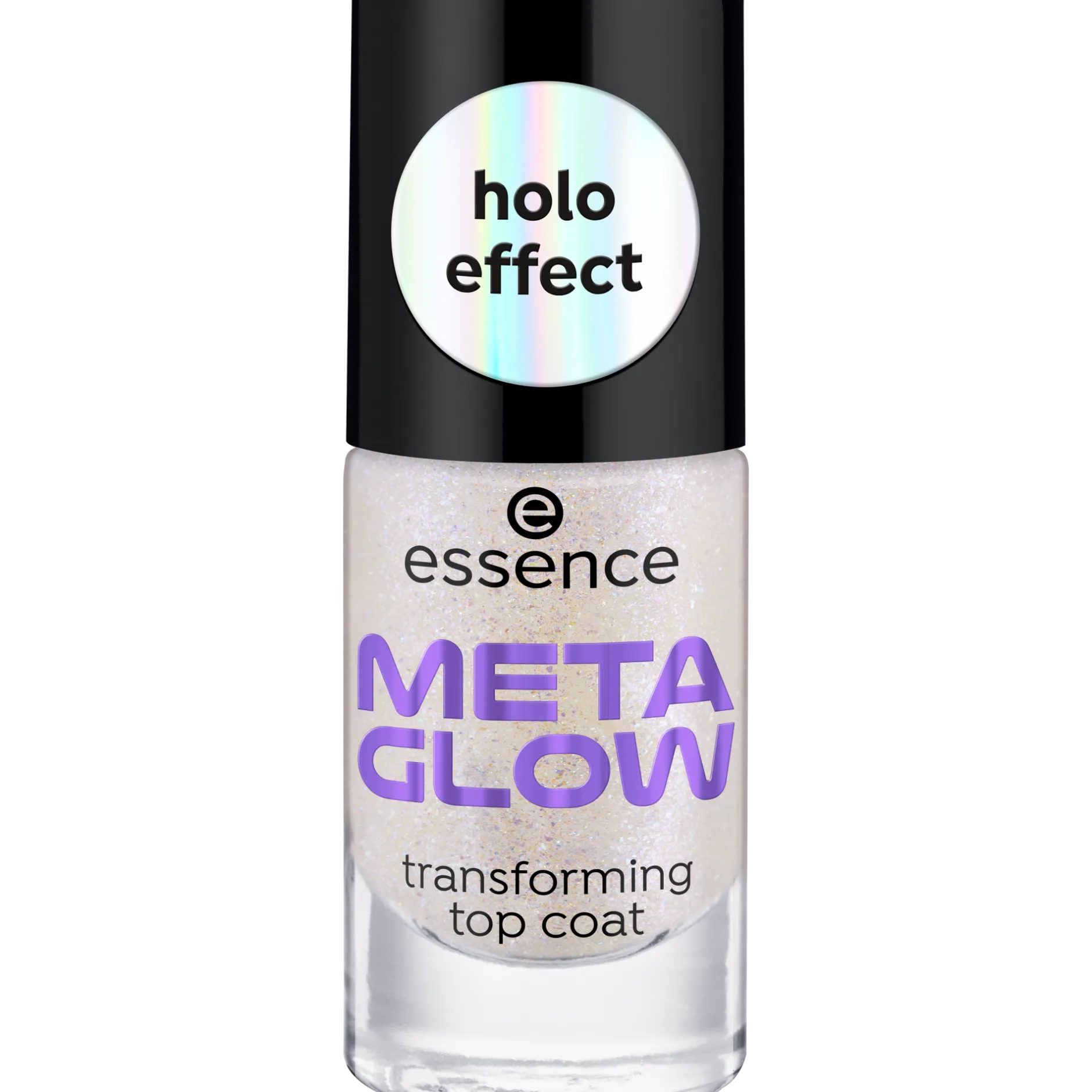 Top- En Basecoat^essence META GLOW transformerende topcoat -