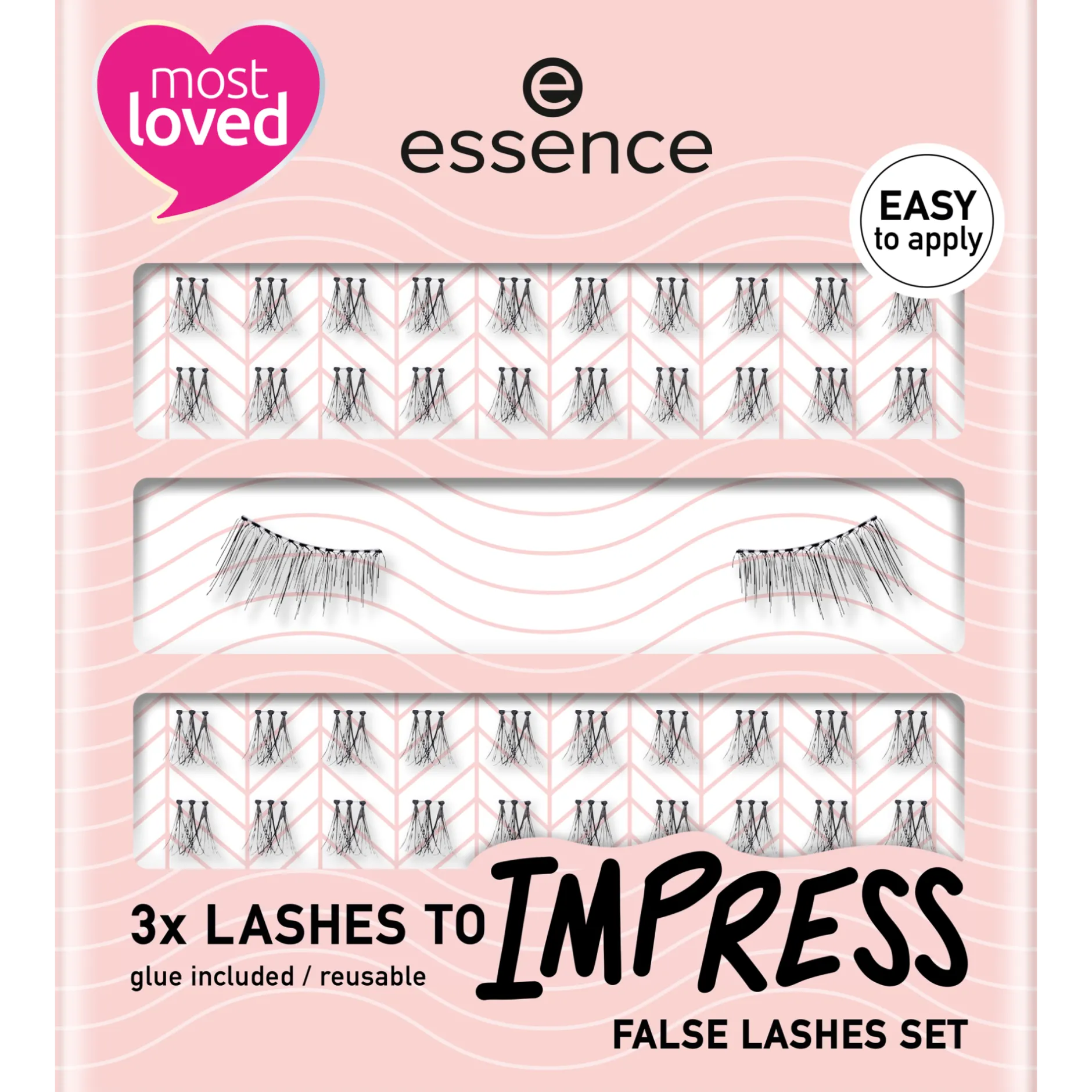 Kunstwimpers^essence 3x LASHES TO IMPRESS kunstwimperset